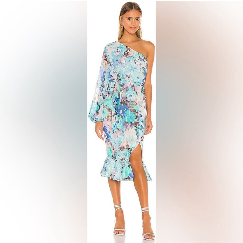 HEMANT AND NANDITA X REVOLVE Teien Dress in Blue Floral